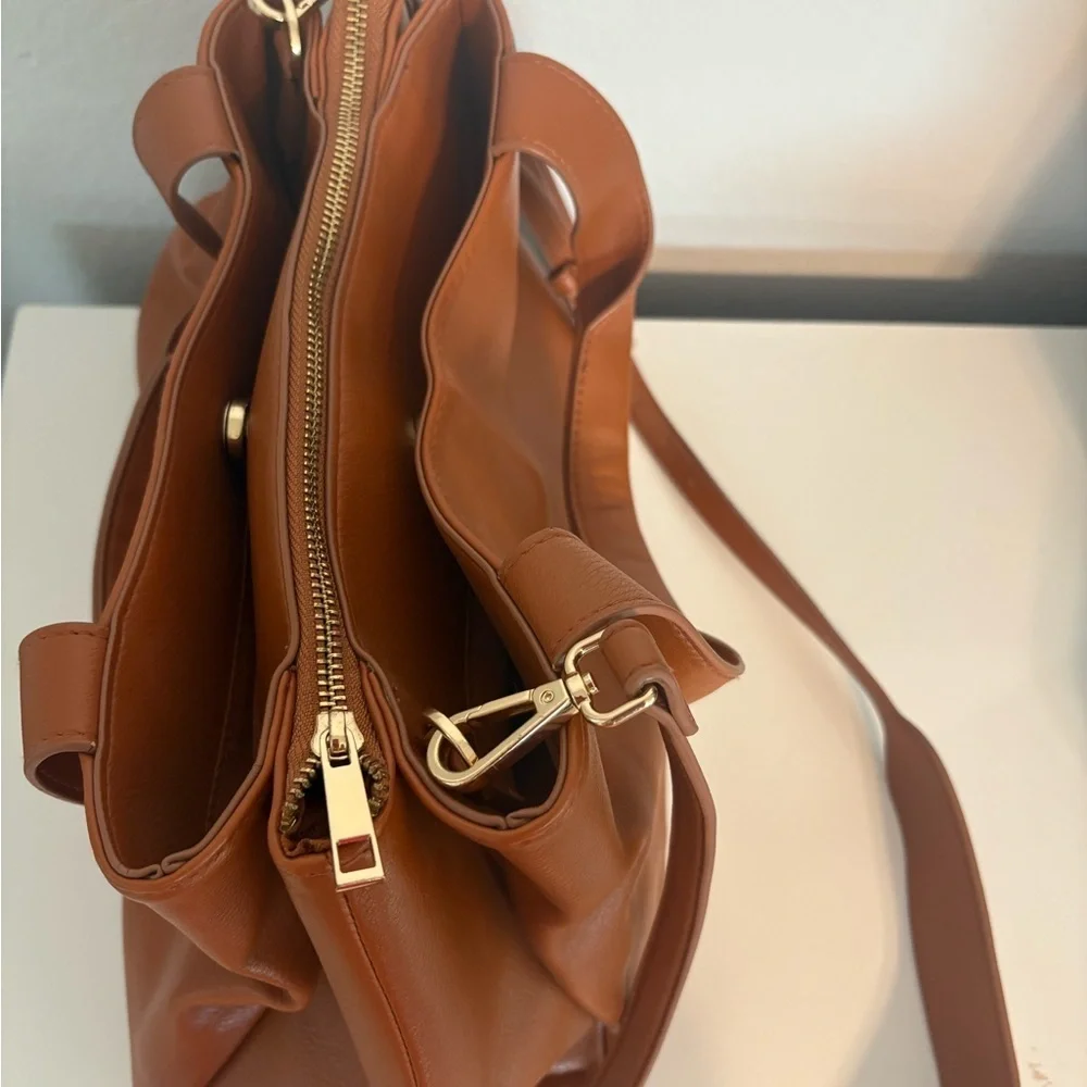 Faux Leather Work Tote Handbag - Picture 17 of 17